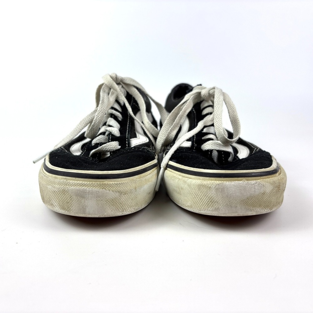 Vans Old Skool Low Top Skate Shoes M 7 W 8.5 Black White Canvas Suede - Picture 2 of 16